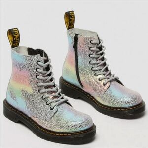 Dr. Martens Toddler 1460 Pascal Iridescent Lace Up Boots Multi-Kidray size 3